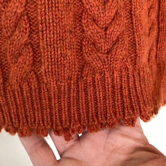 Elliott Lauren Womens Cable Knit Sweater Size XS Rust Wool Cashmere Blend - Picture 7 of 10